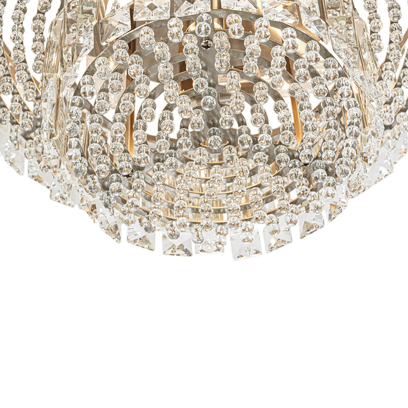 Modern Luxury 2-Tiered Cake Crystal Flush Mount Ceiling Light, 5-Light