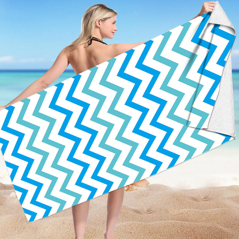 Lightweight Quick Dry Microfiber Stripe Beach Towel, Large Absorbent Bath Towel For Pool Party And Travel, 29.5x59in Multicolor