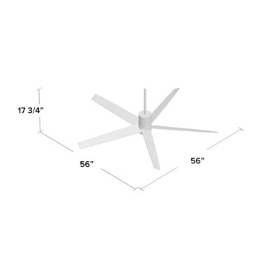 56" Symbio 5 - Blade LED Standard Ceiling Fan with Remote Control and Light Kit Included