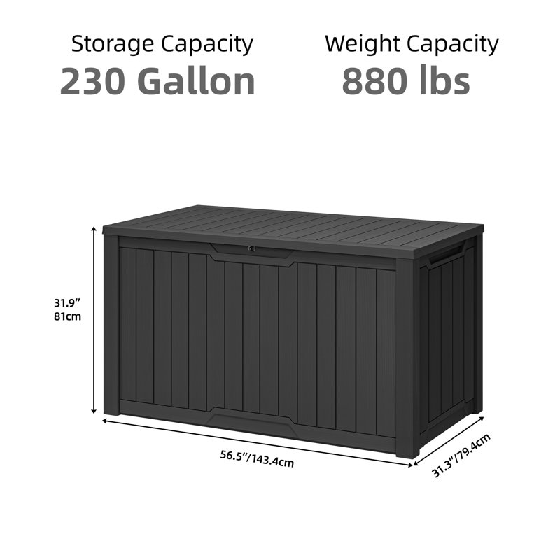 Balconera 230 Gallons Deck Box, Black