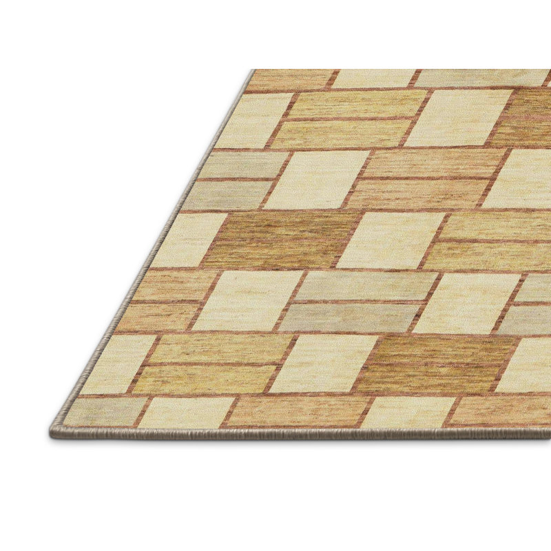 Tapis abstrait à motif abstrait moderne, Rectangle de 5 pi x 8 pi