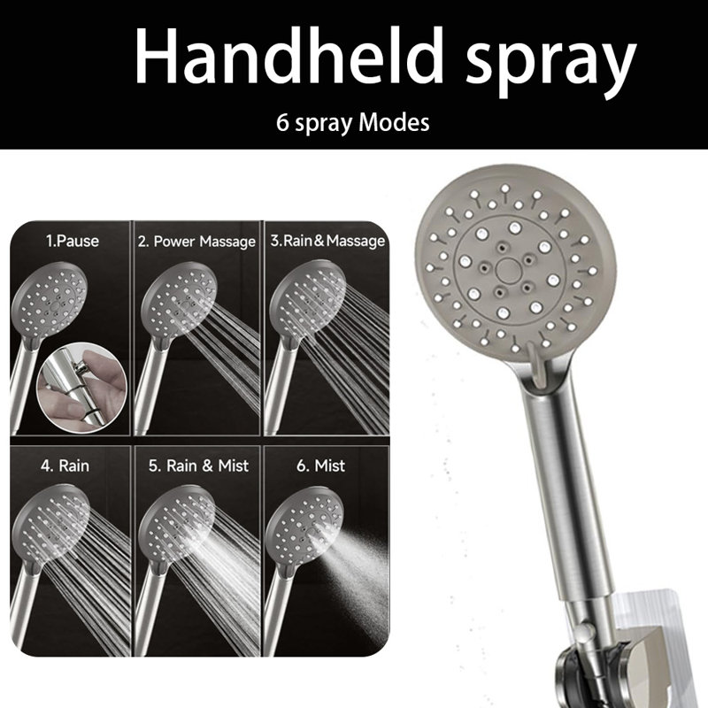 1.8GPM Rain Shower Head With Handheld Spray Combo, Brushed Nickel