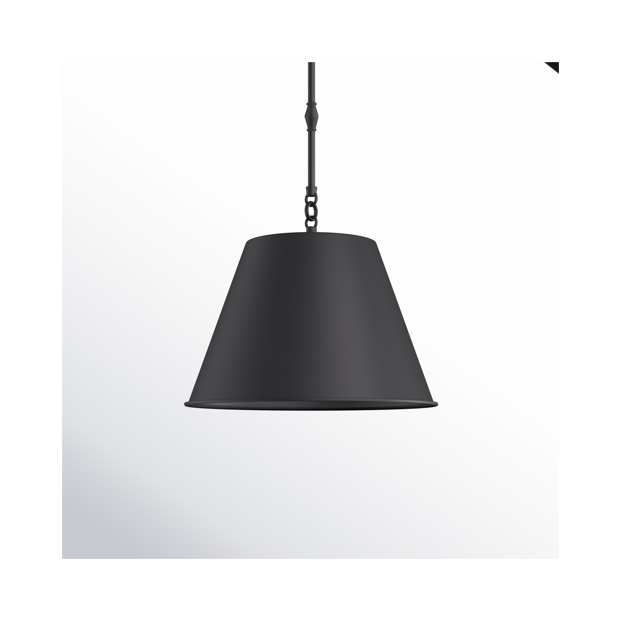 Presley Dimmable Pendant, 8.5" H x 12" W x 12" D, Matte Black