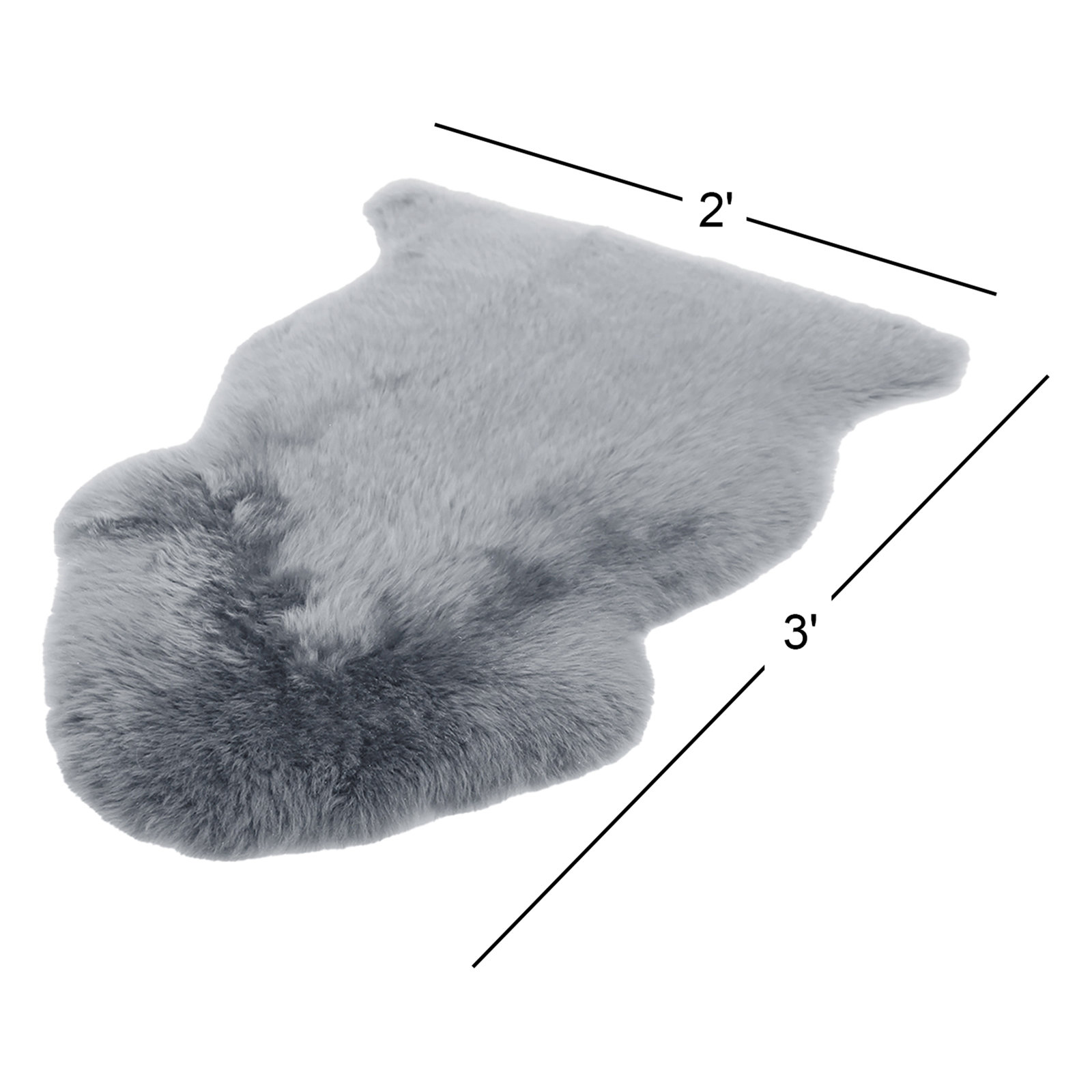 Elaiya Sheepskin Quicksilver Gray Rug, Novelty 2' x 3'
