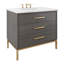Rift White Oak Three-Drawer Single Bath Vanity-594554521-594554512-595194207