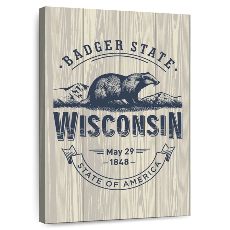 Aime Wisconsin Badgers, 51" H x 34" W