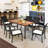 Bridie Acacia Solid Wood Top Metal Base Dining Table