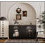 Armoire décorative en bois laqué avec 4 portes en verre, buffet pour rangement et présentation-115700603-115700605