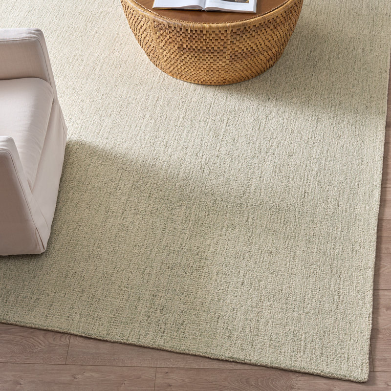 Hand Tufted Abstract Solid Wool/Cotton Rug, 8'-0" x 10'-0" Rectangle