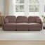 Canapé 105 po en chenille de 105 po, coussins ronds exquis et coussins de dossier matelassés, pieds de cadre de base encastrés, assise ergonomique, assemblage facile, canapé à assise profonde pour le salon, poussière de rose-103904209-103904212