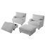 Chaise longue moderne avec repose-pieds mobile et coussin (ensemble de 2)-115747911