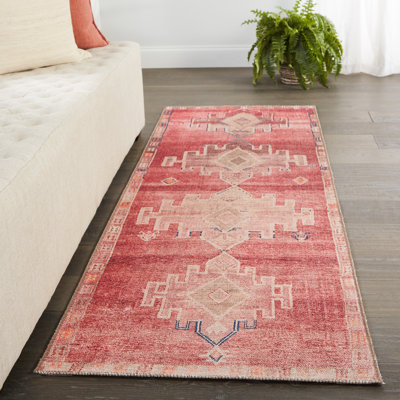 Asuncin Oriental Pink/Tan Area Rug (2'6"X10')