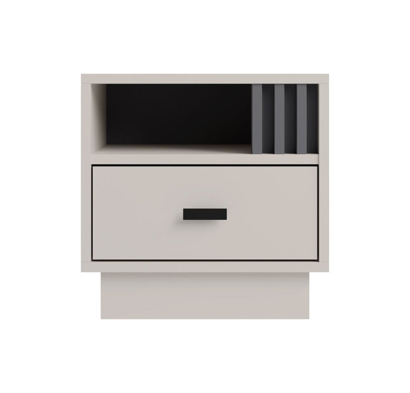 40 cm W Bedside Table, Cashmere / Anthracite