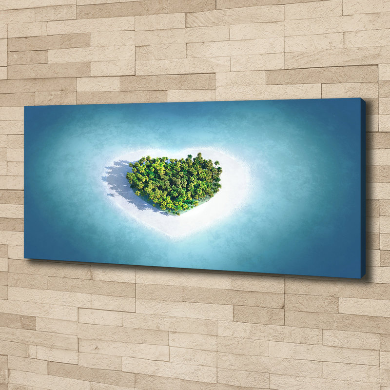 Island Heart Shape - Wrapped Canvas Print