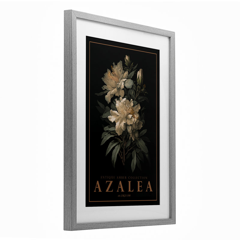 Antique Azalea Light, reproduction encadrée sous verre, design par Chris Giampietro, H 23 po x l 17 po, Cadre de ferme gris