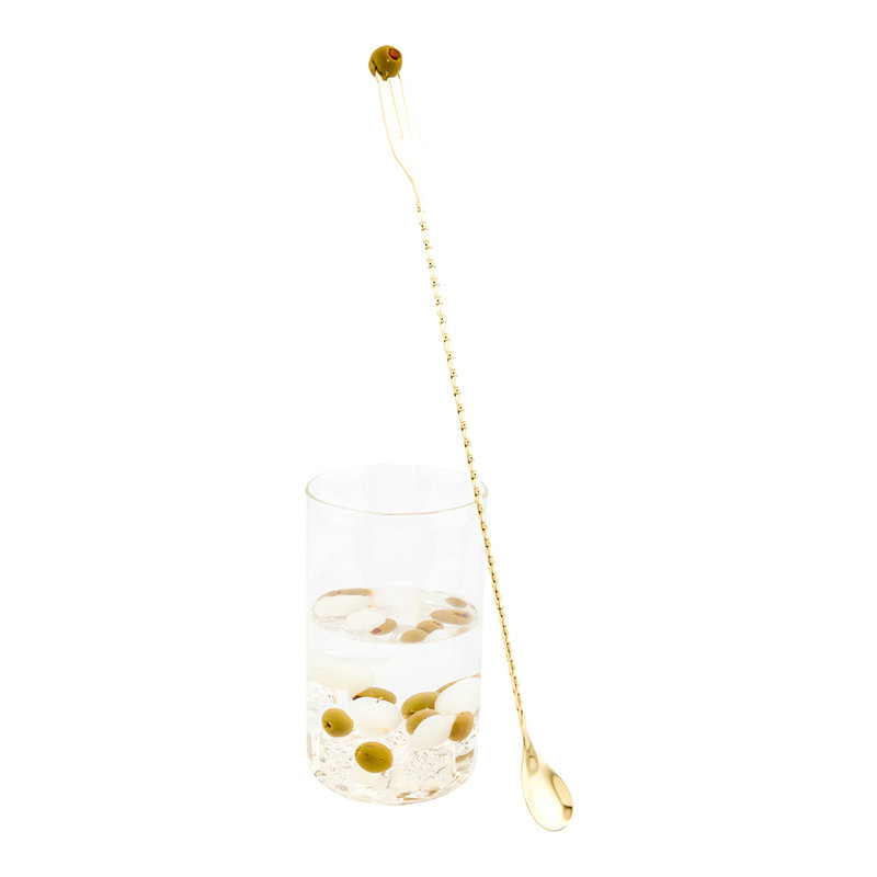 Cuillère à bar Trident en acier inoxydable plaqué cuivre Bar Lux - 16 po - 1 boîte, Doré