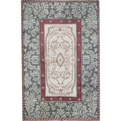 Tapis vert noué à la main de haute qualité