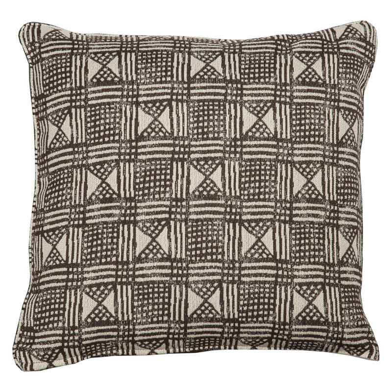 Square Pillow Cover & Insert, 22" x 22", Natural Fiber, Mocha