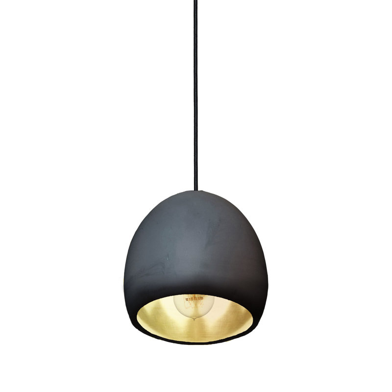1 - Light Pendant, Matte Black, Incandescent, Black/Brown