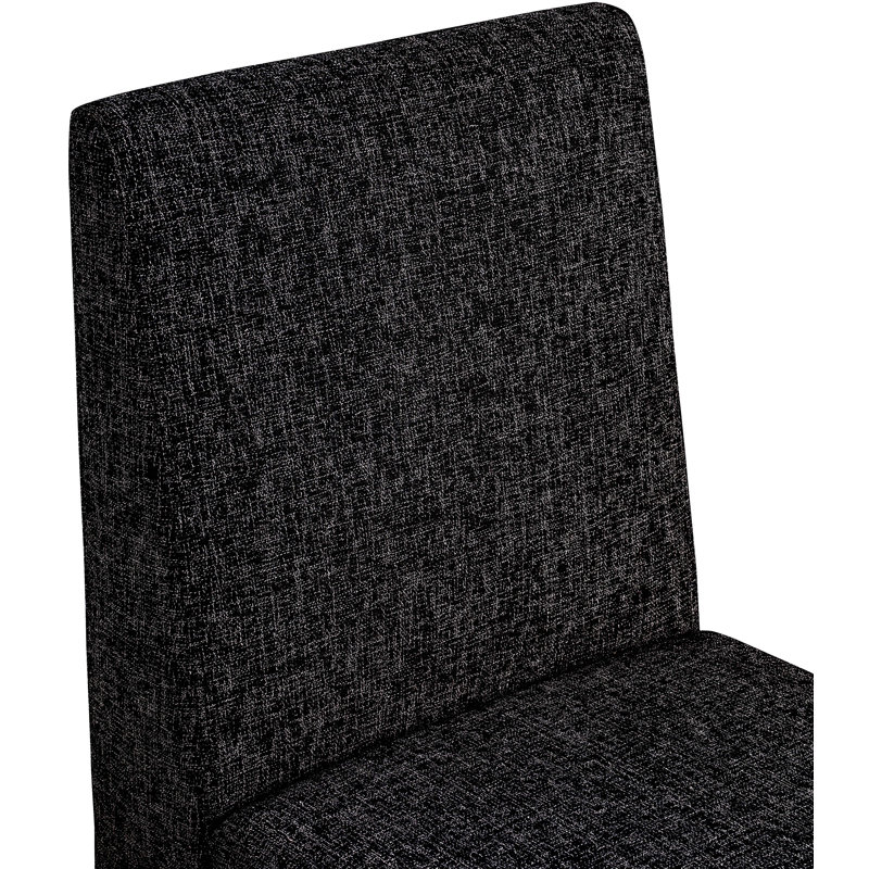 Chaise en tissu texturé Benson, Tissu texturé en lin noir