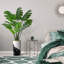Arbre artificiel dans un pot de fleurs moderne, décoration d'arbre en soie artificielle Monstera (pot et arbre)-141567791-156323608