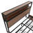 Large raised-pattern storage bed frame, wooden platform bed frame with multiple drawer storage function, bedside socket, brown wood (Queen)