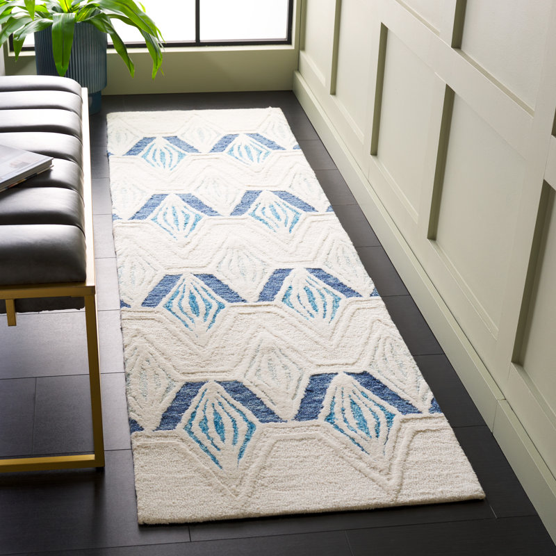 Metro Hand Tufted Wool Pile Geometric Rug, Runner 2'3" x 8'