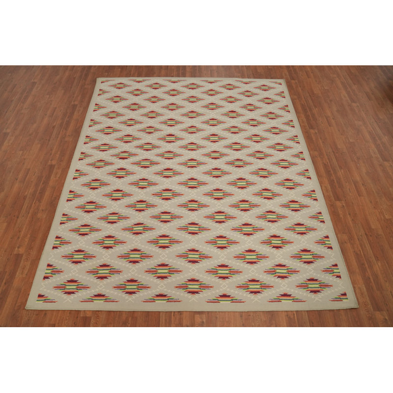Tapis kilim Durrie Nomade tissé à plat 8 x 10 po