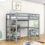 Lit mezzanine simple en bois avec tablettes et bureau Orwell-412160979