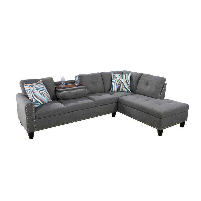 Canapé modulaire 2 pièces Ryon, Accoudoir à droite (vu de face)