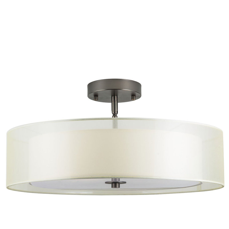 Aherin Fabric Semi Flush Mount, Bronze
