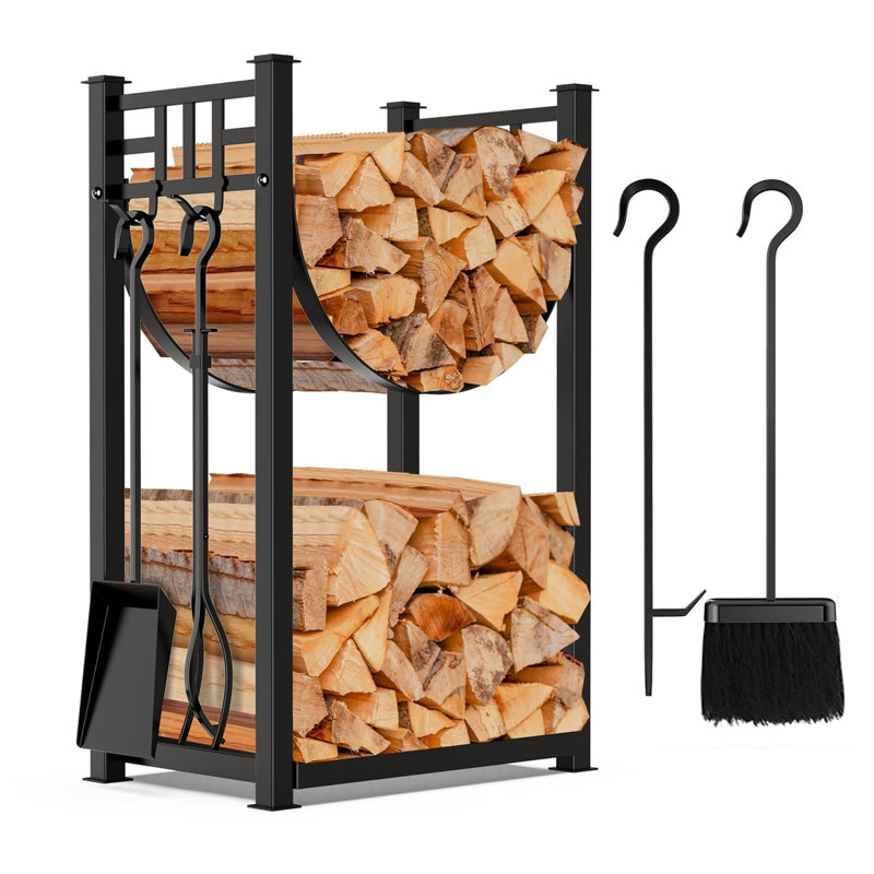 Antunez 35.8cm W Metal Log Rack