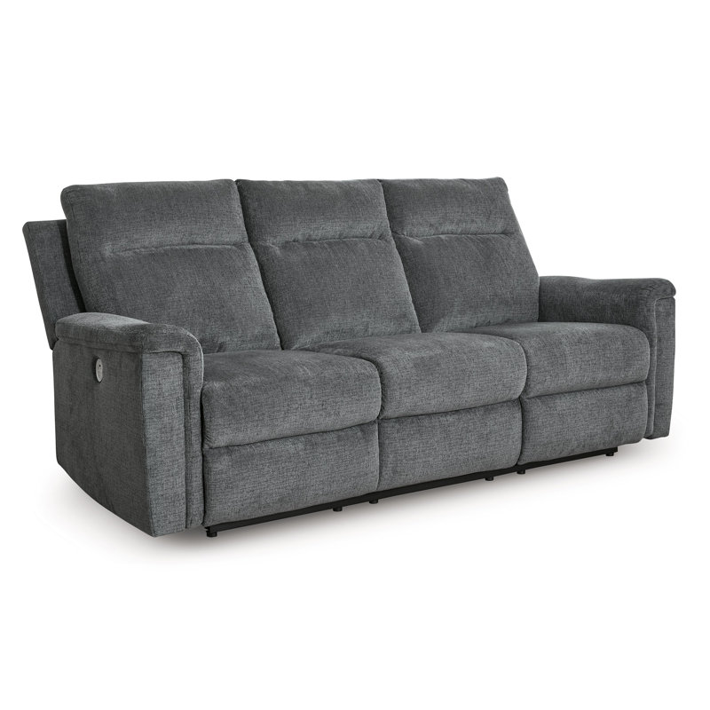 Canapé inclinable électrique en microfibre de polyester gris foncé 86 po