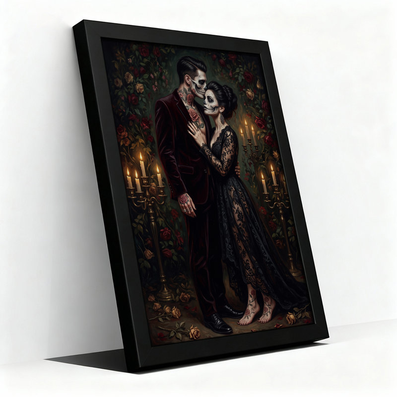 Impression sur toile, "Sugar Skull Couple", H 18 po x l 12 po