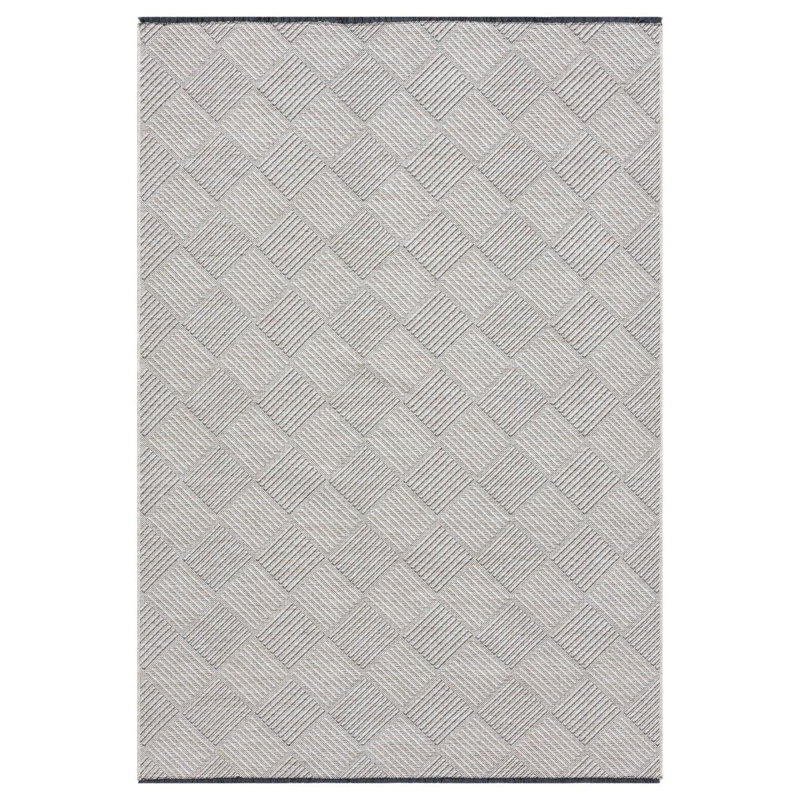 Tapis moderne à carreaux antidérapant lavable, Rectangle 9 pi x 12 pi