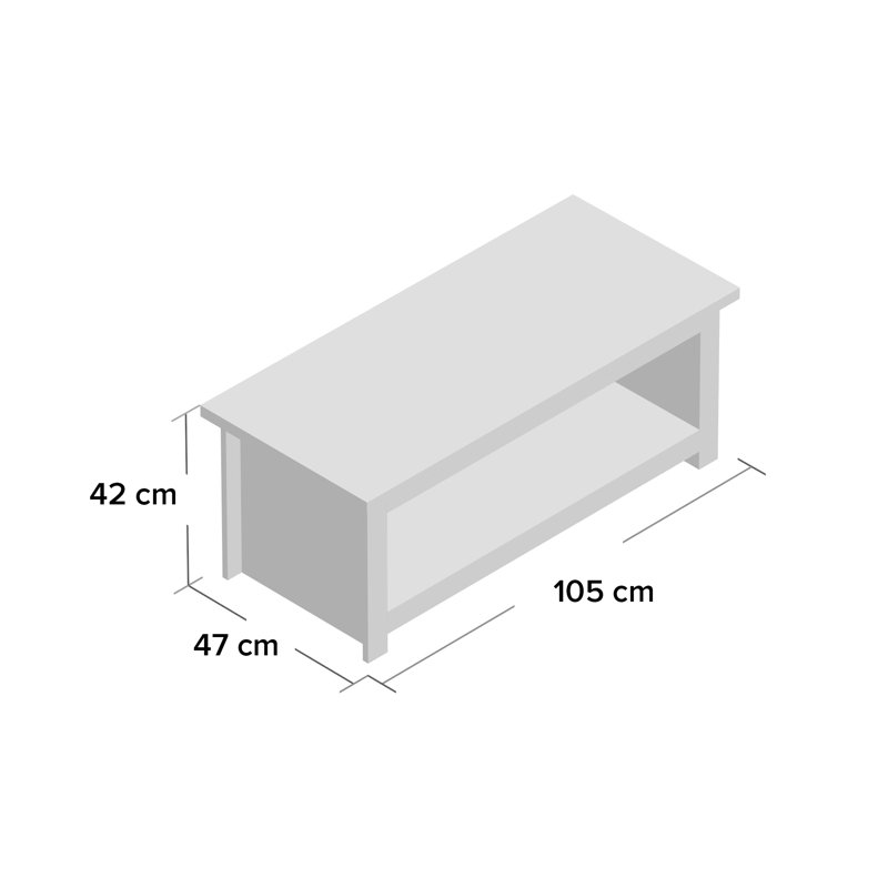 Loretta Coffee Table, Soft Grey