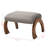 Incanto Gray Fabric Upholstered Walnut Brown Finish Wood Ottoman, 15.58'' H X 23.18'' W X 19.67'' D-270501148