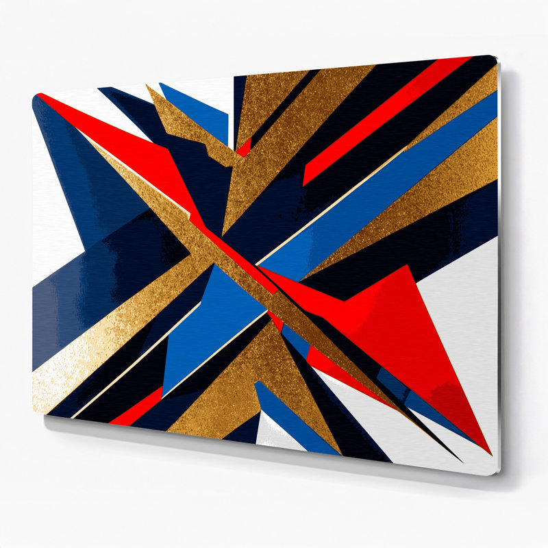 Hard Edge 79 Blue Metal Wall Art, 12" H x 18" W
