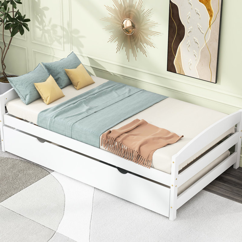 Lit plateforme simple avec lit gigogne simple