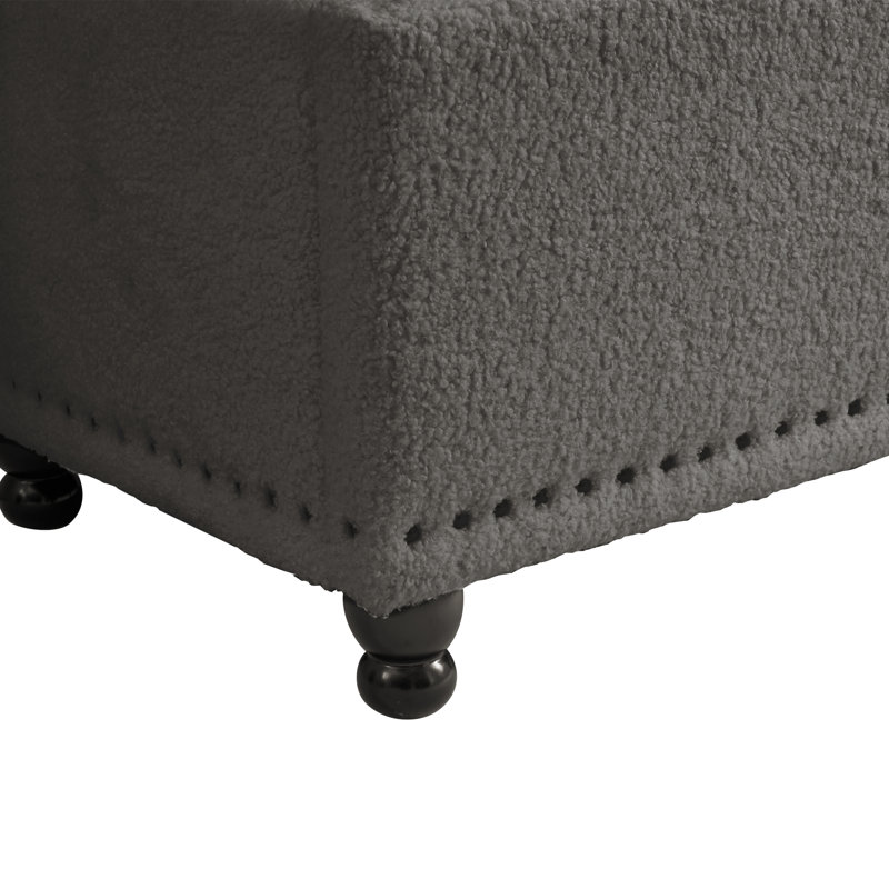 23.6” Tufted Upholstered Storage Ottoman, Gray