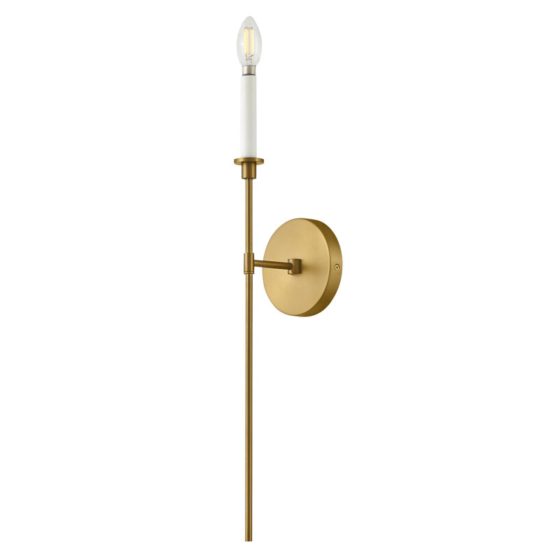 Lacquered Brass and Warm White Dimmable Candle Sconce