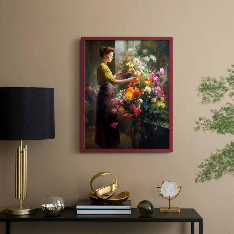 Reproduction encadrée WOMEN Series CDXIX - bois massif, H 11 po x l 9 po, Rouge