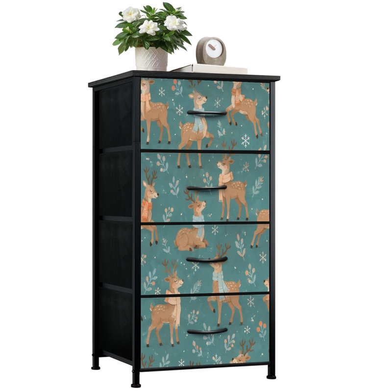 Commode à 4 tiroirs avec tiroirs verticaux