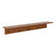 Shea Poplar Solid Wood Floating Shelf with Hooks
