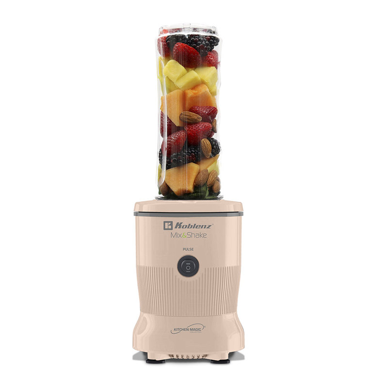 Mixeur mélangeur 20 oz, 2 pots en verre de 10 oz, lames en acier inoxydable, fonction à impulsion et moteur de 600 watts (rose)