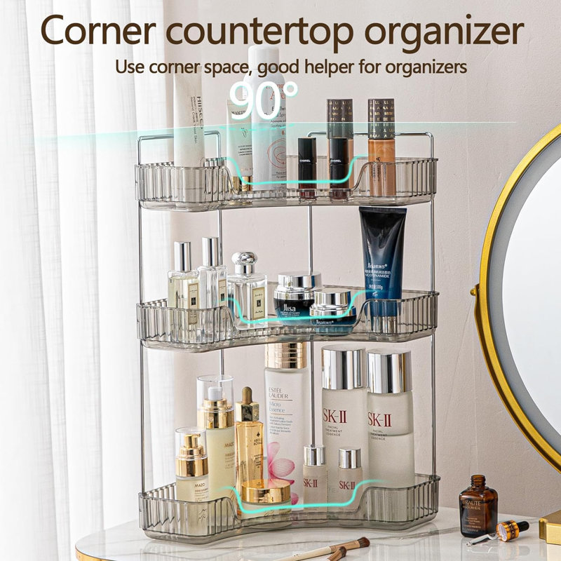 Bellay Acrylic Makeup Organiser, Grey
