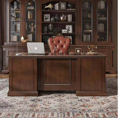 Bureau 70,87 "en bois massif brun américain