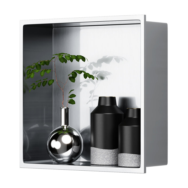 12 In. W X 12 In. H X 4 In. D Shampoo - Soap Standard Single Niche, 12" H x 12" W x 4" D, Gray