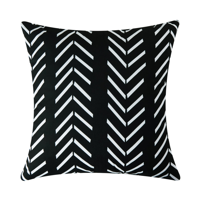 Housse de coussin d'extérieur carrée Lendsey, Noir