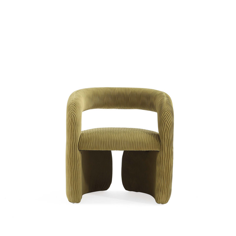 Fauteuil d'appoint Corvette Mid-Century, Velours vert olive